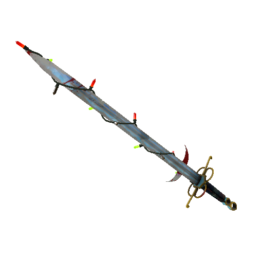 Strange Festivized Professional Killstreak Frozen Aurora Claidheamh Mòr (Battle Scarred)