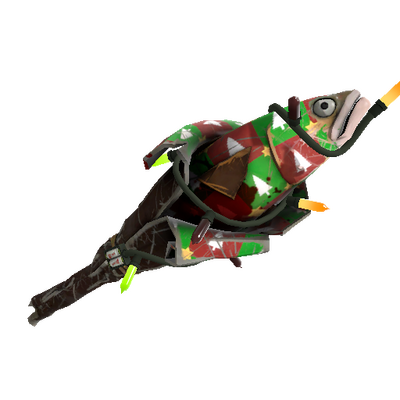Unusual Festivized Professional Killstreak Gifting Mann's Wrapping Paper Holy Mackerel (Battle Scarred)