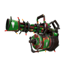 Strange Festivized Killstreak Gifting Mann's Wrapping Paper Minigun (Battle Scarred)