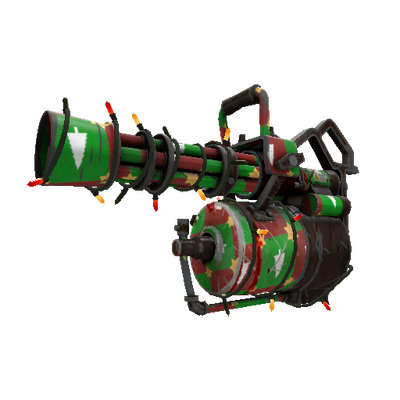 Strange Festivized Killstreak Gifting Mann's Wrapping Paper Minigun (Battle Scarred)
