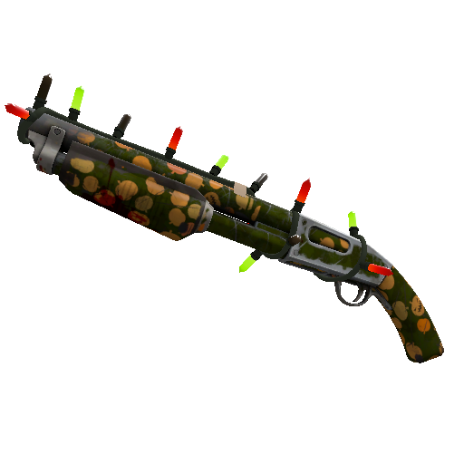 Unusual Festivized Specialized Killstreak Gourdy Green Shotgun (Well-Worn)