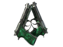 Dual Berettas | Polished Malachite (Battle-Scarred)