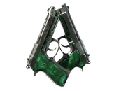 Dual Berettas | Polished Malachite (Battle-Scarred)