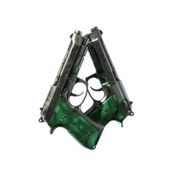 Souvenir Dual Berettas | Polished Malachite (Battle-Scarred)
