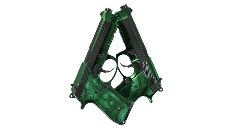 Dual Berettas | Polished Malachite (Minimal Wear)