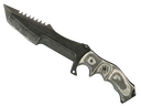 StatTrak™ Huntsman Knife | Black Laminate (Battle-Scarred)