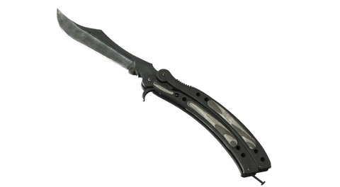 ★ StatTrak™ Butterfly Knife | Black Laminate (Battle-Scarred)