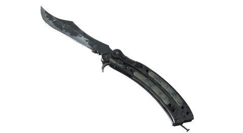 ★ StatTrak™ Butterfly Knife | Night (Battle-Scarred)