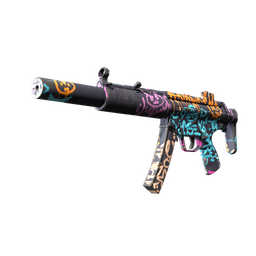 Souvenir MP5-SD | Neon Squeezer (Well-Worn)