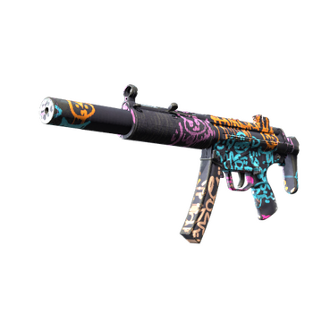 Souvenir MP5-SD | Neon Squeezer (Well-Worn)