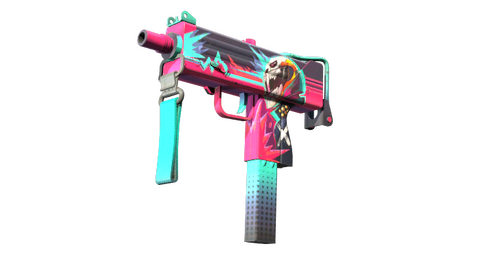 StatTrak™ MAC-10 | Neon Rider (Well-Worn)