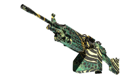 StatTrak™ M249 | Emerald Poison Dart (Minimal Wear)