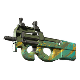 Souvenir P90 | Mustard Gas (Well-Worn)