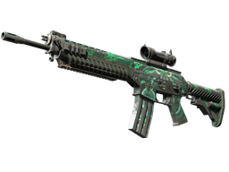 SG 553 | Dragon Tech (Battle-Scarred)