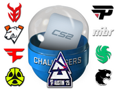 Капсула с наклейками претендентов BLAST.tv Austin Major 2025