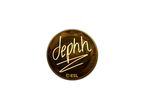 Naklejka | dephh (złota) | Katowice 2019