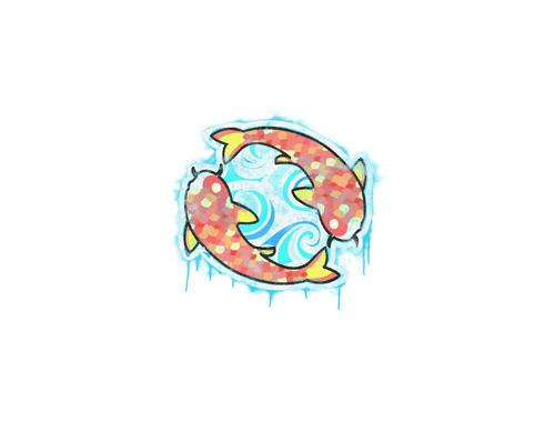 Mühürlü Grafiti | İkiz Koi Balığı