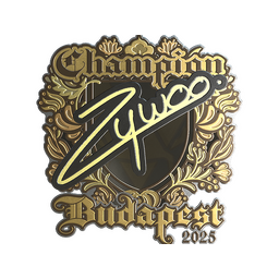Sticker | ZywOo (Gold, Champion) | Budapest 2025