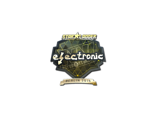 Наклейка | electronic (золотая) | Берлин-2019