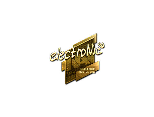 Наклейка | electronic (золотая) | Бостон-2018