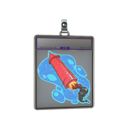 Sticker Slab | Big Red Rocket (Glitter)