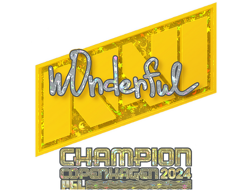 Наклейка | w0nderful (с блёстками, чемпион) | Копенгаген-2024