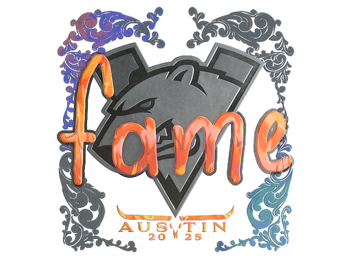 Наклейка | fame (голографическая) | Остин-2025