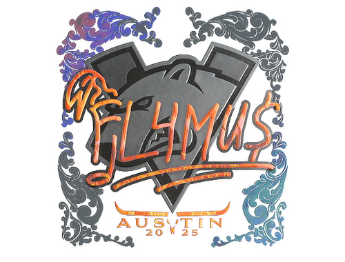 Наклейка | FL4MUS (голографическая) | Остин-2025