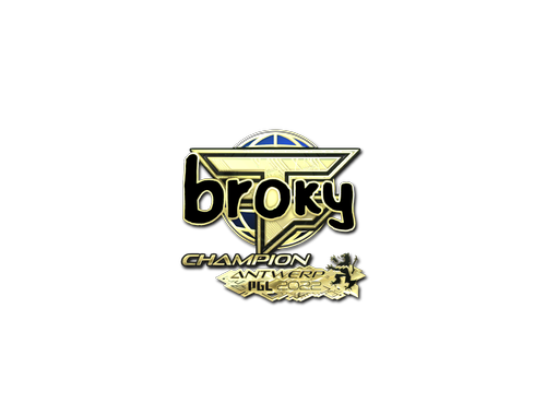 Наклейка | broky (золотая, чемпион) | Антверпен-2022