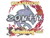 Наклейка | zont1x (голографическая, чемпион) | Шанхай-2024