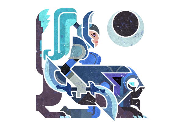 Glitter Monster Hunter Sticker - Luna