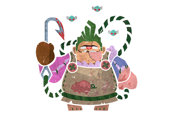 Glitter Monster Hunter Sticker - Pudge (Toy Butcher)