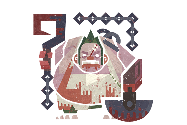 Glitter Monster Hunter Sticker - Pudge