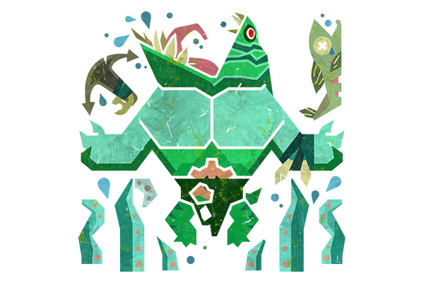 Glitter Monster Hunter Sticker - Tidehunter