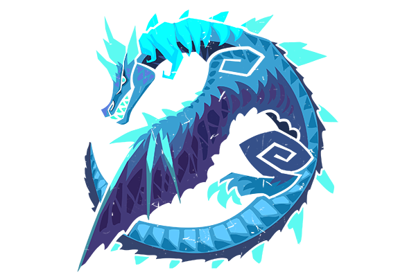 Glitter Monster Hunter Sticker - Winter Wyvern
