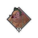 Glitter Crownfall Sticker - Pudge (Eating)