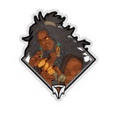 Glitter Crownfall Sticker - Mox the Scrap Merchant